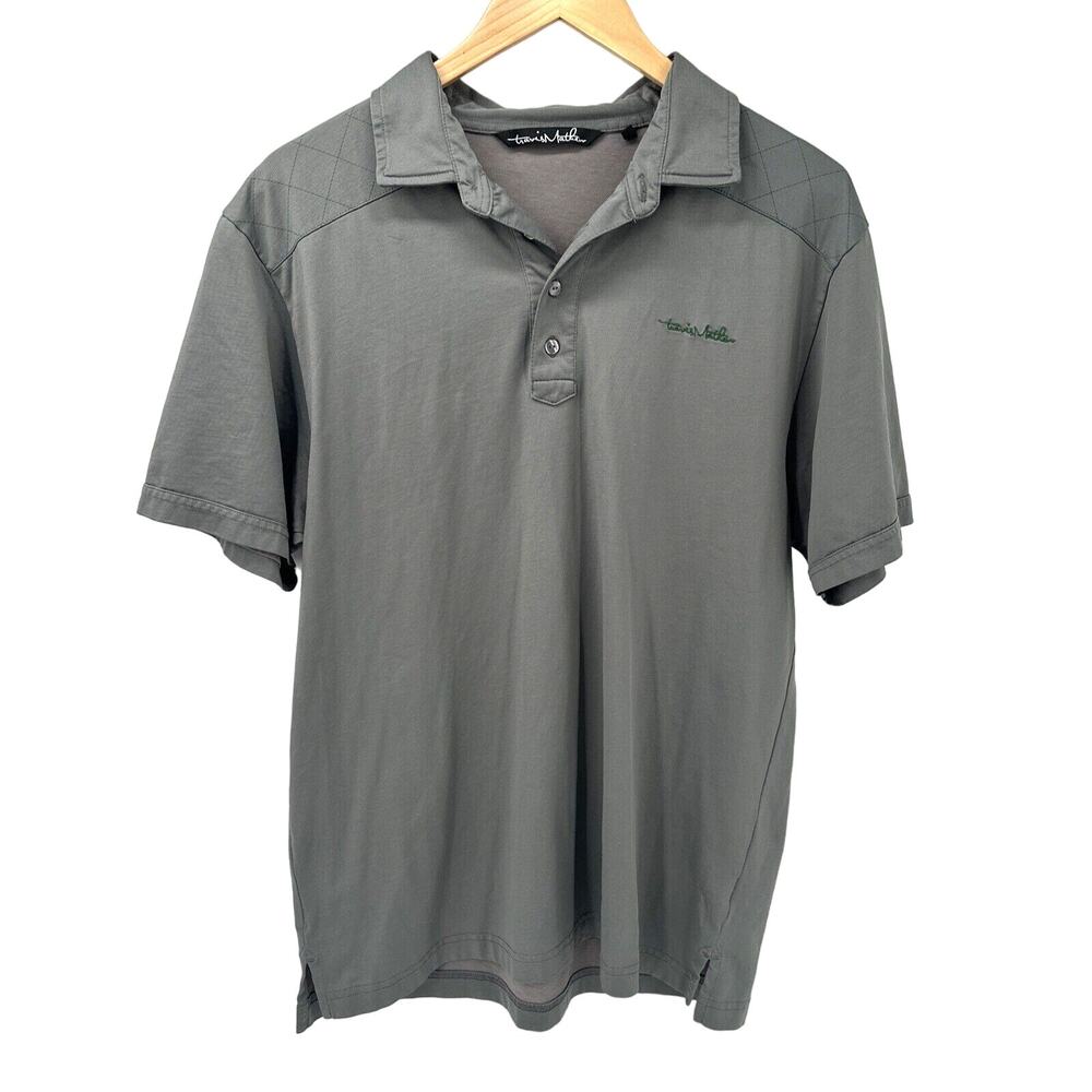 Travis Mathew Polo‎ Shirt Mens Large Gray Golf Short Sleeve Pullover